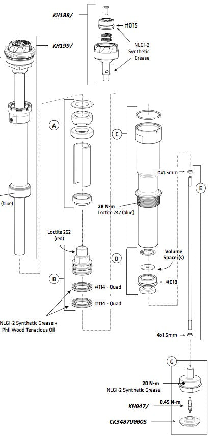 Набор о-рингов на вилку Oliver (Slate) для 100 часового сервиса KH203/